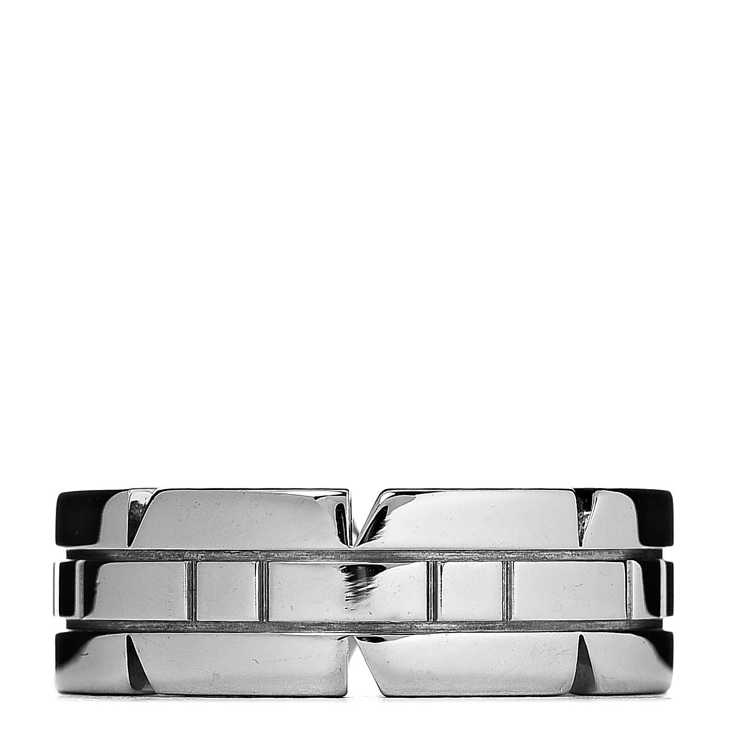Cartier 18K White Gold Diamond Tank Francaise Band Ring 47 4 3 of 5