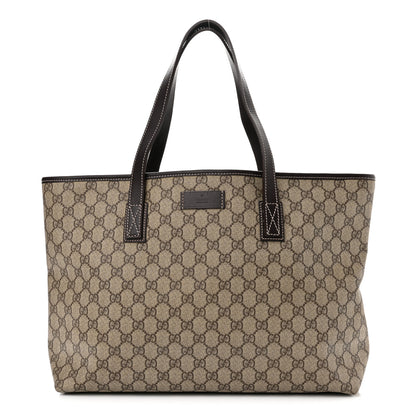 Gucci GG Supreme Monogram Medium Zippered Shopping Tote Dark Brown 1 of 11