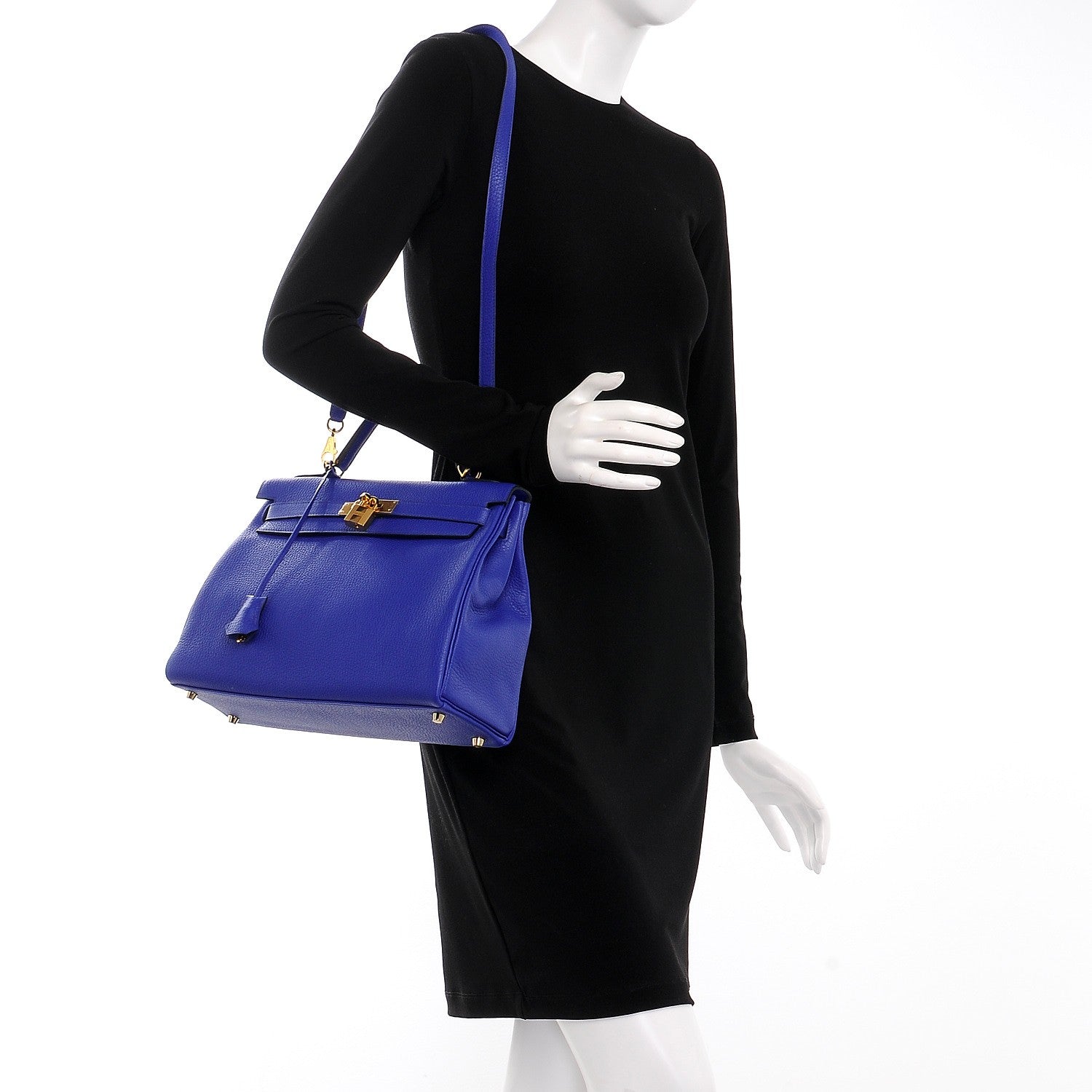 Hermes Togo Kelly Retourne 32 Bleu Electrique 2 of 30