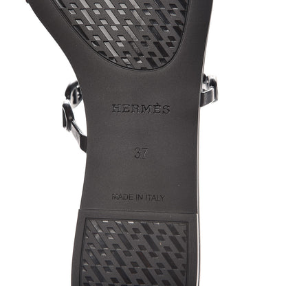 Hermes Rubber Chaine d'Ancre Rivage Sandals 37 Black 6 of 8