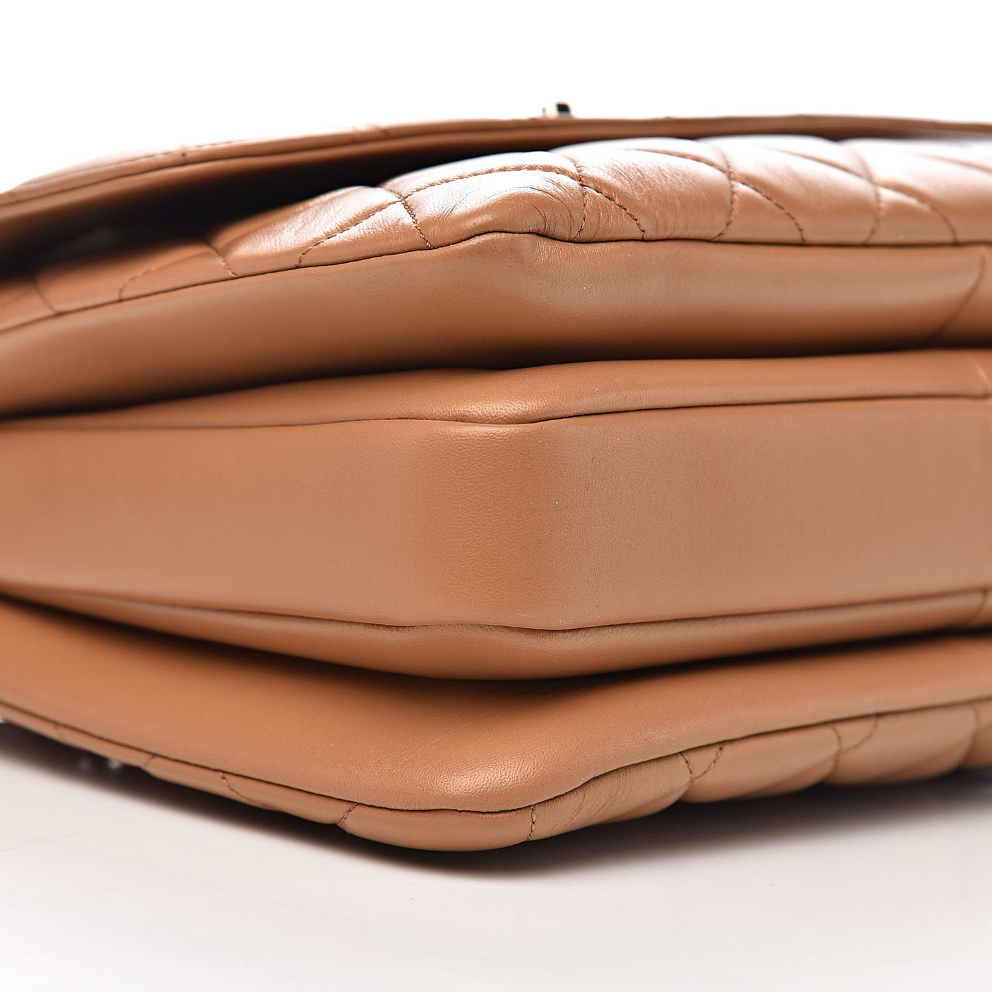 Lambskin Quilted Medium Trendy CC Flap Dual Handle Bag Light Brown