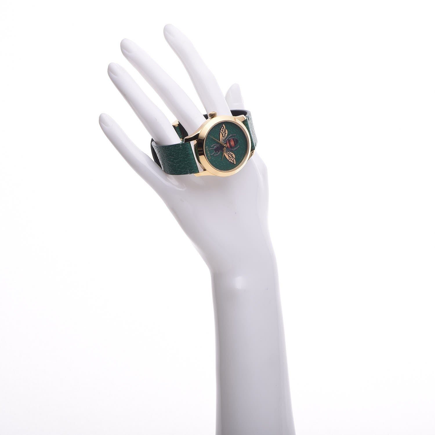 Gucci Stainless Steel Calfskin 38mm G-Timeless Bee Quartz Watch Green 2 of 8