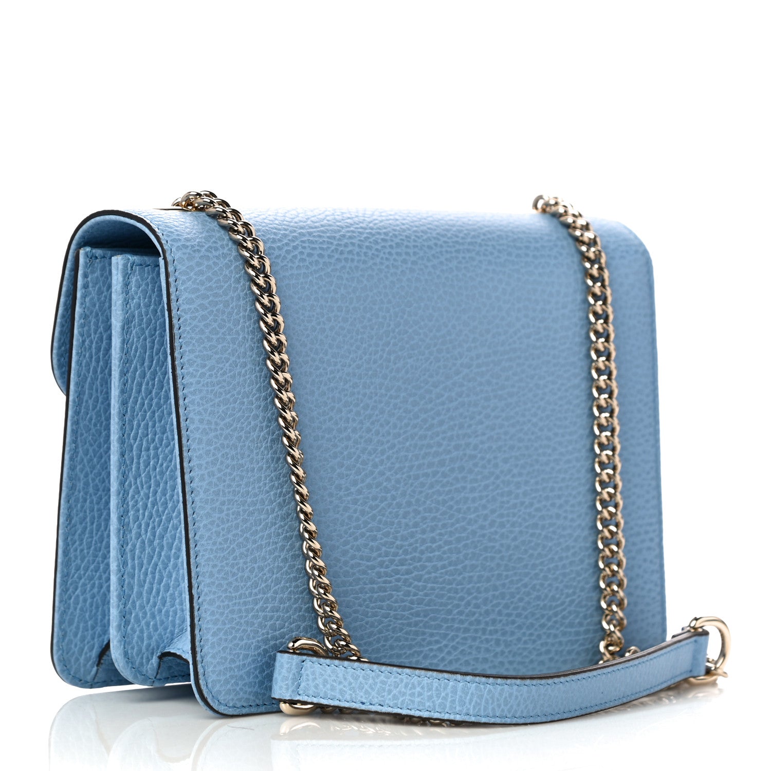 Gucci Dollar Calfskin Small Interlocking G Shoulder Bag Mineral Blue 3 of 11