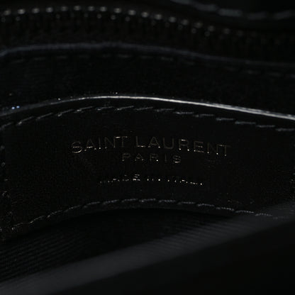 Saint Laurent Calfskin Y Quilted Monogram Monochrome Toy Loulou Crossbody Bag Black 6 of 10