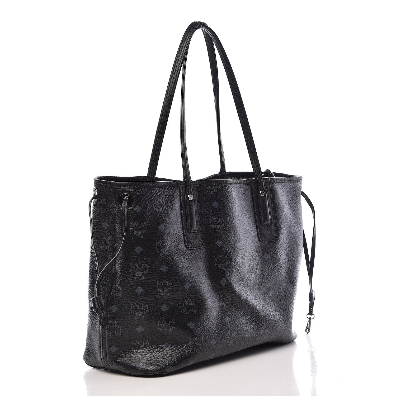 MCM Visetos Medium Liz Reversible Shopper Tote Black 5 of 20