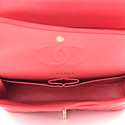 Chanel Lambskin Quilted Medium Double Flap Dark Pink 5 of 16