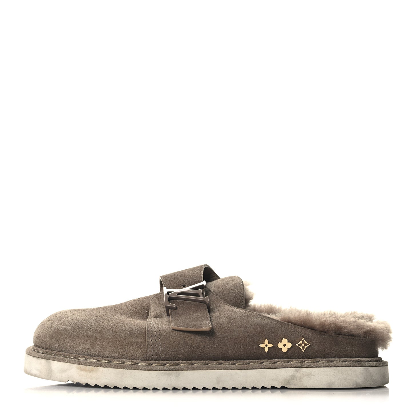 Monogram Fur LV Easy Mule 6 Brown