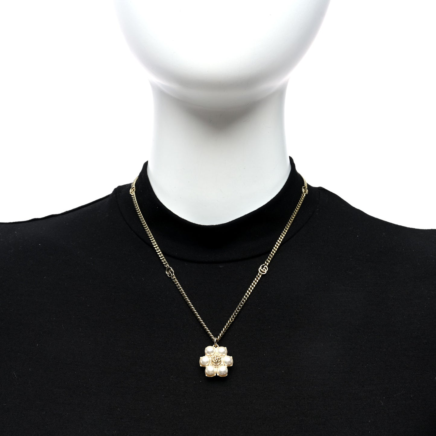Pearl Double G Necklace Gold