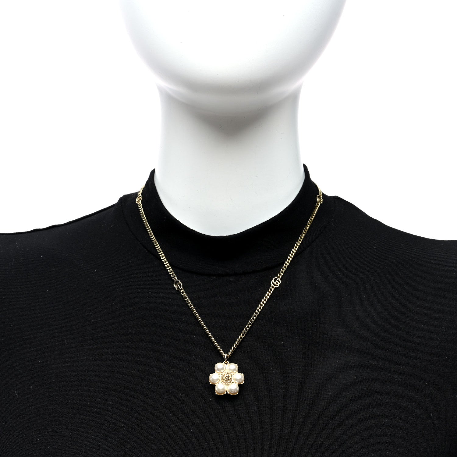 Gucci Pearl Double G Necklace Gold 2 of 5