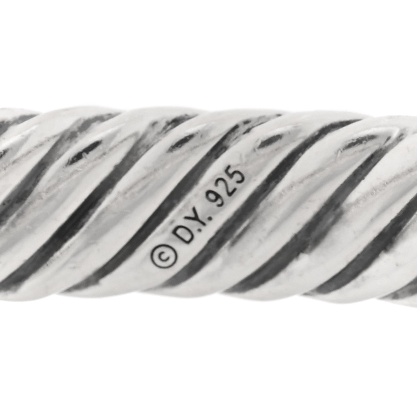 Sterling Silver Diamond 7mm Cable Buckle Cuff Bracelet