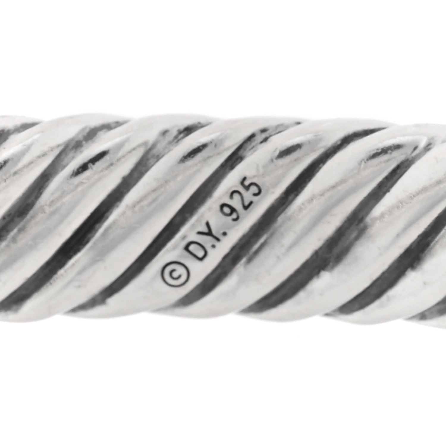 David Yurman Sterling Silver Diamond 7mm Cable Buckle Cuff Bracelet 3 of 3