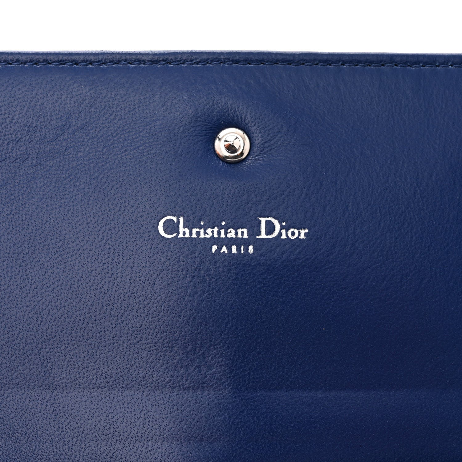 Christian Dior Grained Calfskin Diorama Wallet On Chain Blue 7 of 11