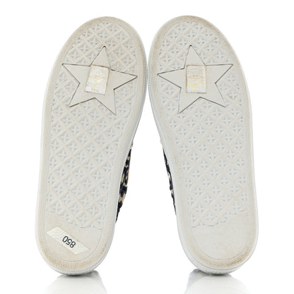 Christian Dior Canvas Oblique Embroidered Womens Solar Slip On Sneakers 37 Deep Blue 5 of 9