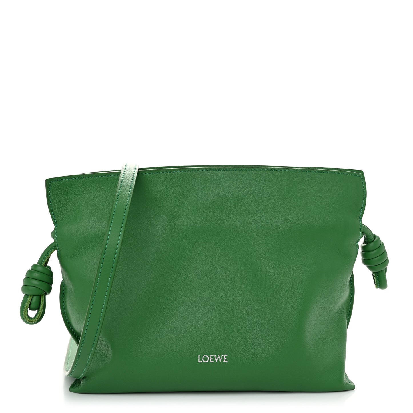 x SUNA FUJITA Nappa Bunny Mini Flamenco Knot Clutch Tropical Green
