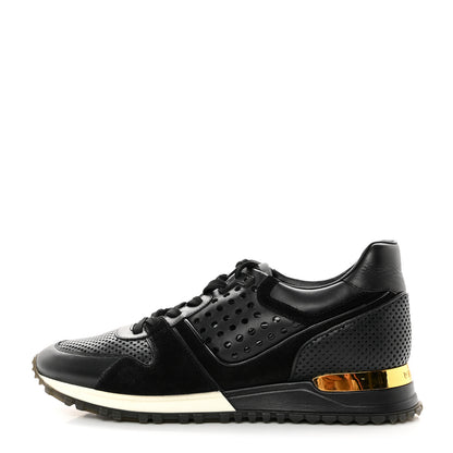 Louis Vuitton Nubuck Calfskin Perforated Run Away Sneakers 38.5 Black 1 of 16