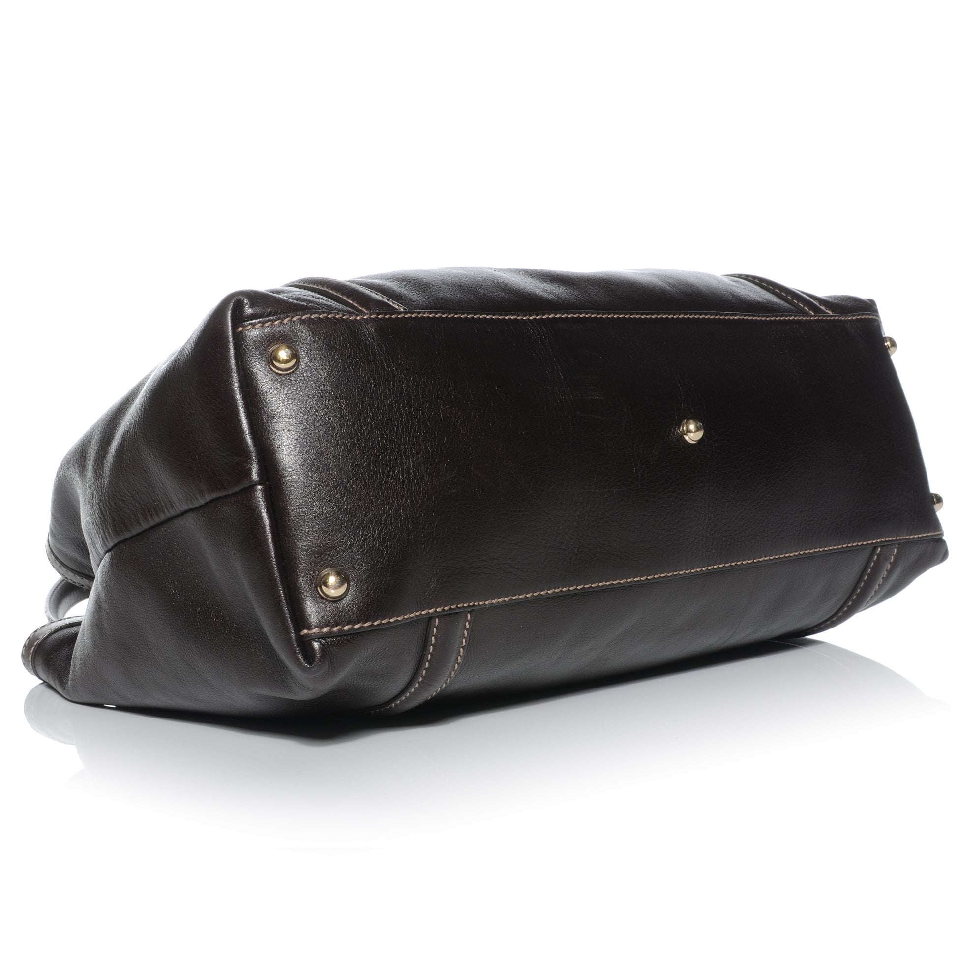 Gucci Leather Britt Tote Dark Brown 4 of 7