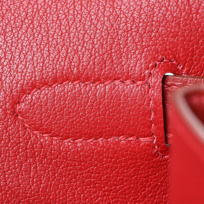 Hermes Taurillon Clemence Birkin 40 Rouge Casaque 17 of 46