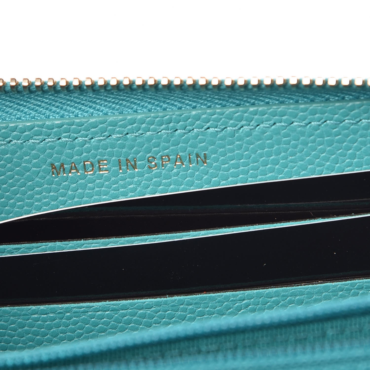 Chanel Caviar Quilted Small Zip Around Wallet Turquoise 7 of 10