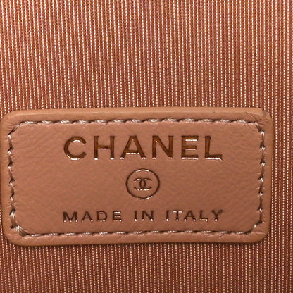 Chanel Lambskin Quilted Top Handle Mini Vanity Case With Chain Beige 6 of 11