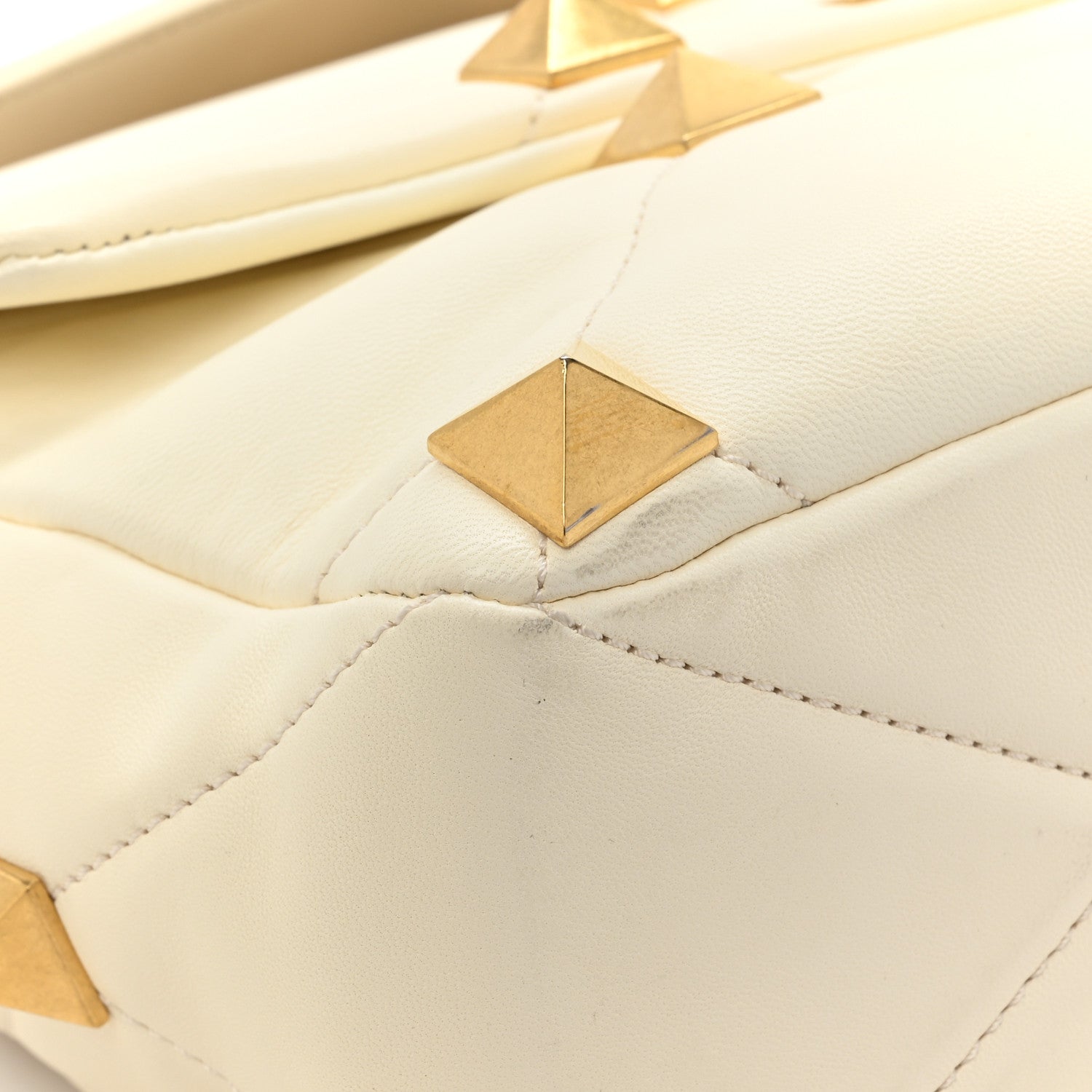 Valentino Garavani Nappa Large Roman Stud Shoulder Bag Ivory 9 of 12