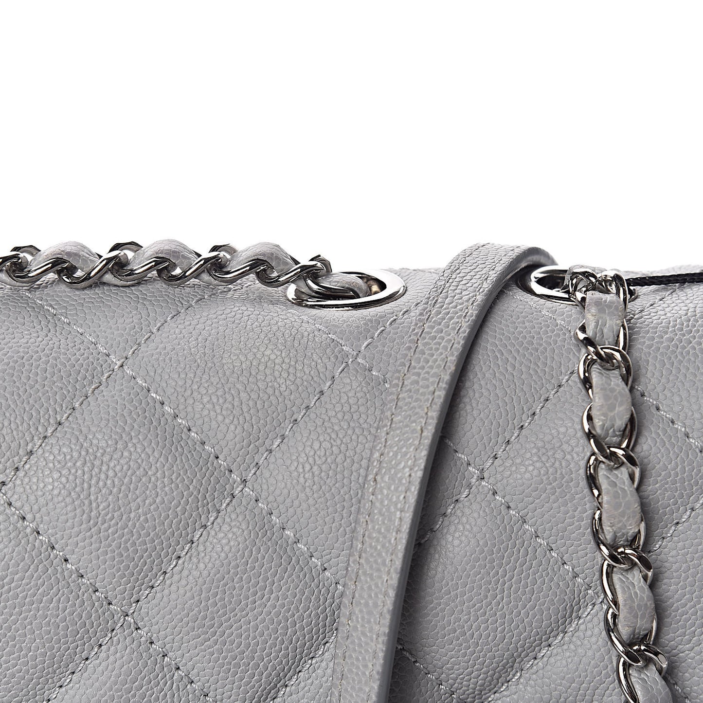 Caviar Quilted Large Urban Companion Flap Grey