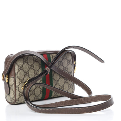 Gucci GG Supreme Monogram Web Mini Ophidia Shoulder Bag Brown 3 of 10