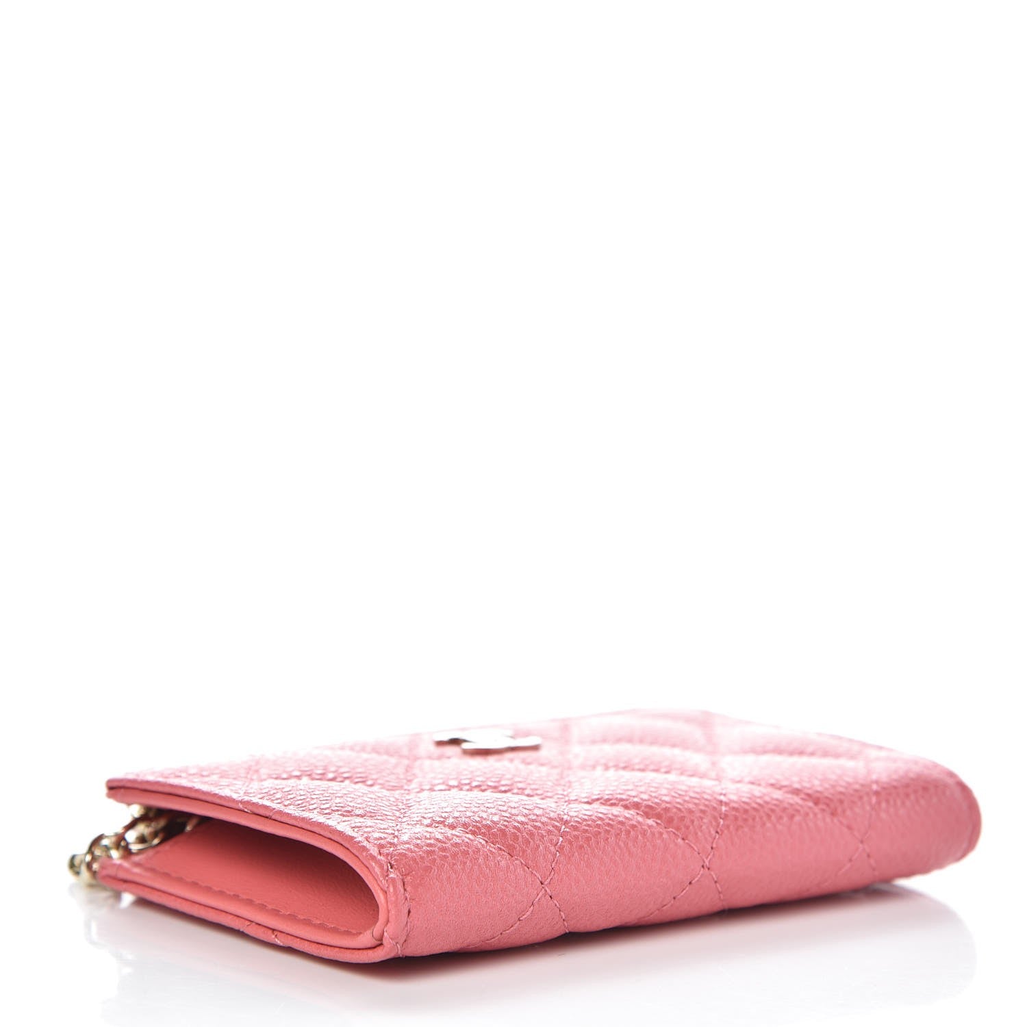 Chanel Metallic Caviar Quilted Key Holder Case Pink 4 of 8