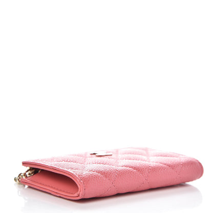 Chanel Metallic Caviar Quilted Key Holder Case Pink 4 of 8
