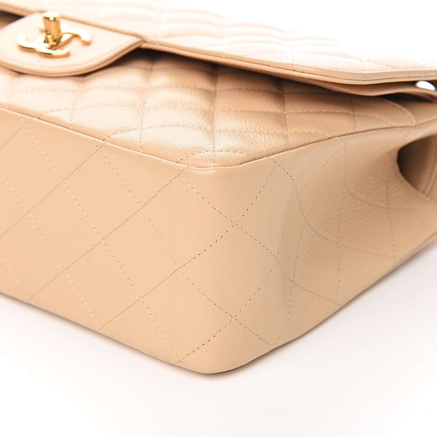 Chanel Caviar Quilted Jumbo Double Flap Beige Clair 8 of 9