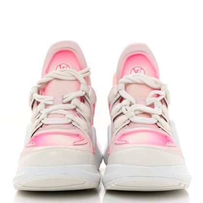 Louis Vuitton Calfskin Technical Nylon LV Archlight Sneaker 37.5 White Pink 2 of 10