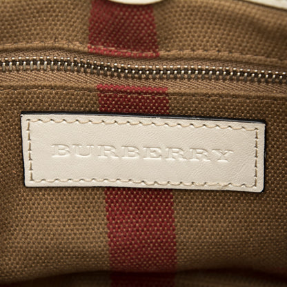 Burberry Grainy Calfskin House Check Small Maidstone White 7 of 10