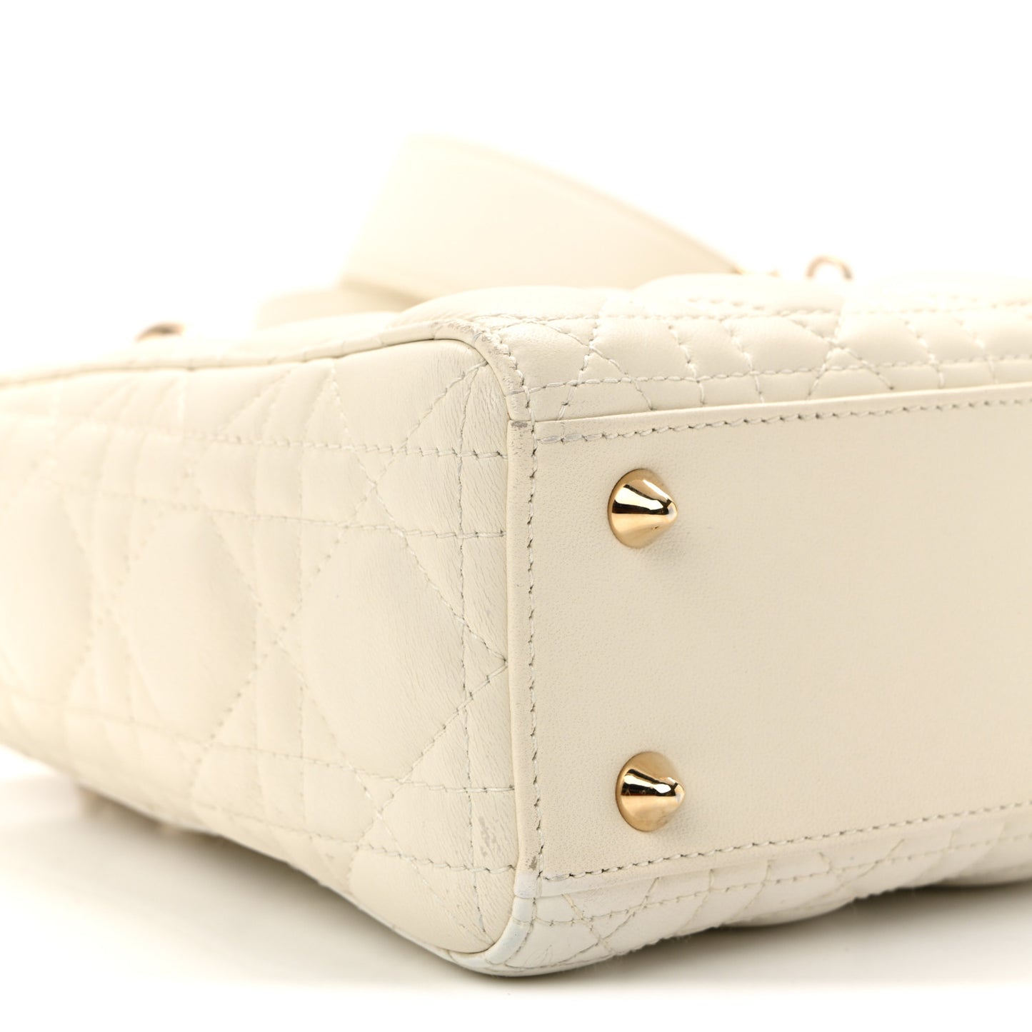 Lambskin Cannage Small My ABCDior Lady Dior White