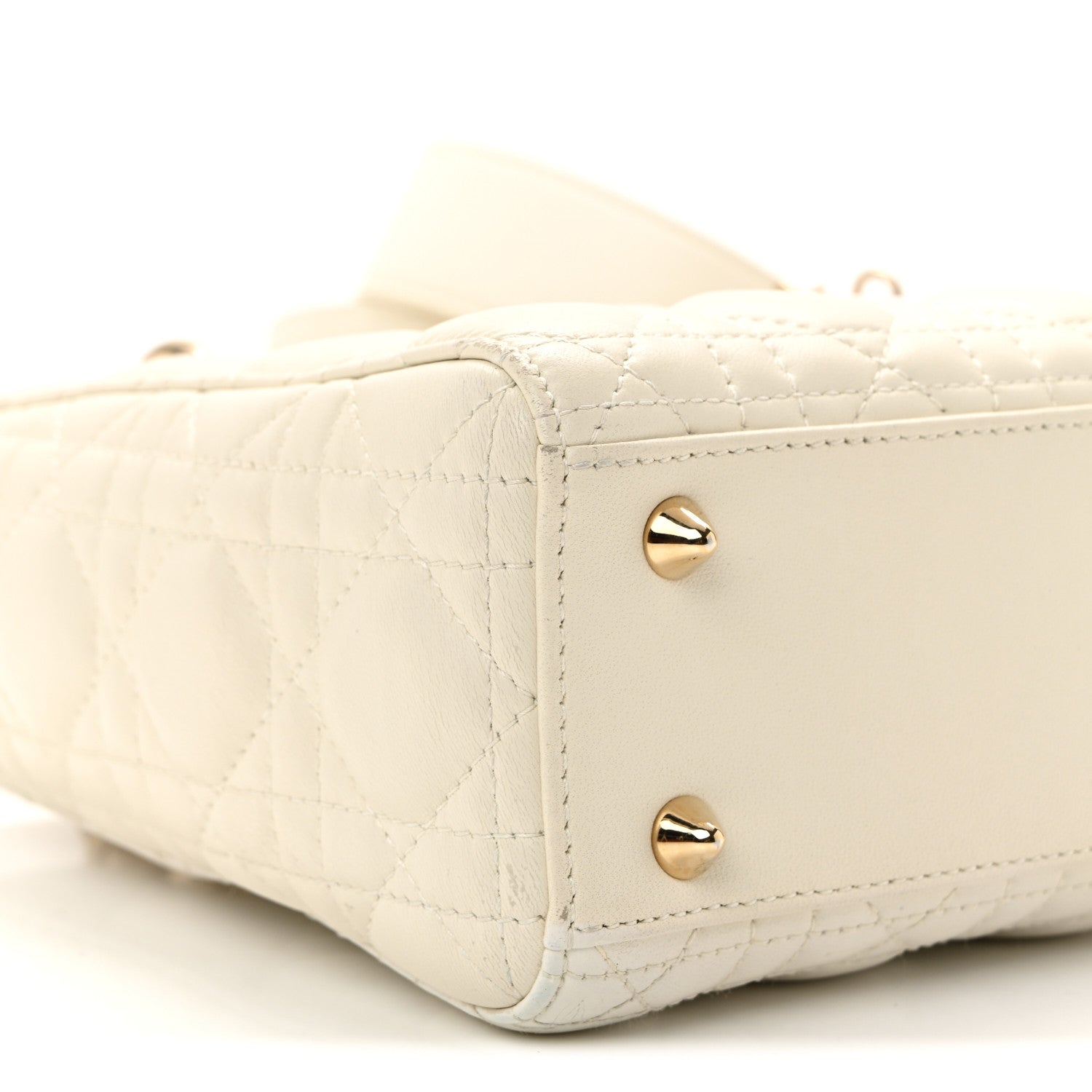 Christian Dior Lambskin Cannage Small My ABCDior Lady Dior White 8 of 9
