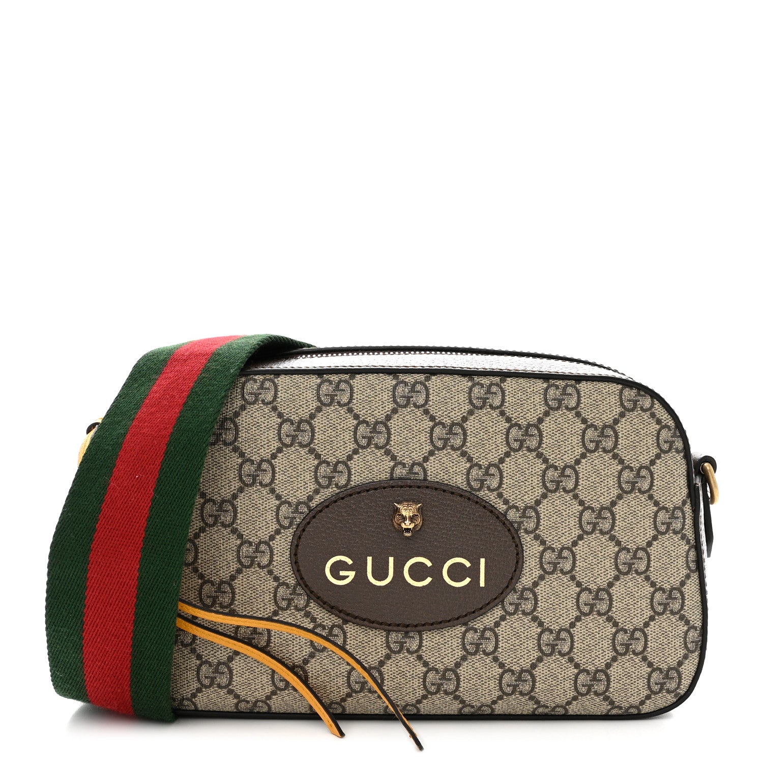 Gucci GG Supreme Monogram Web Neo Vintage Shoulder Bag Beige New Acero Crop 1 of 12