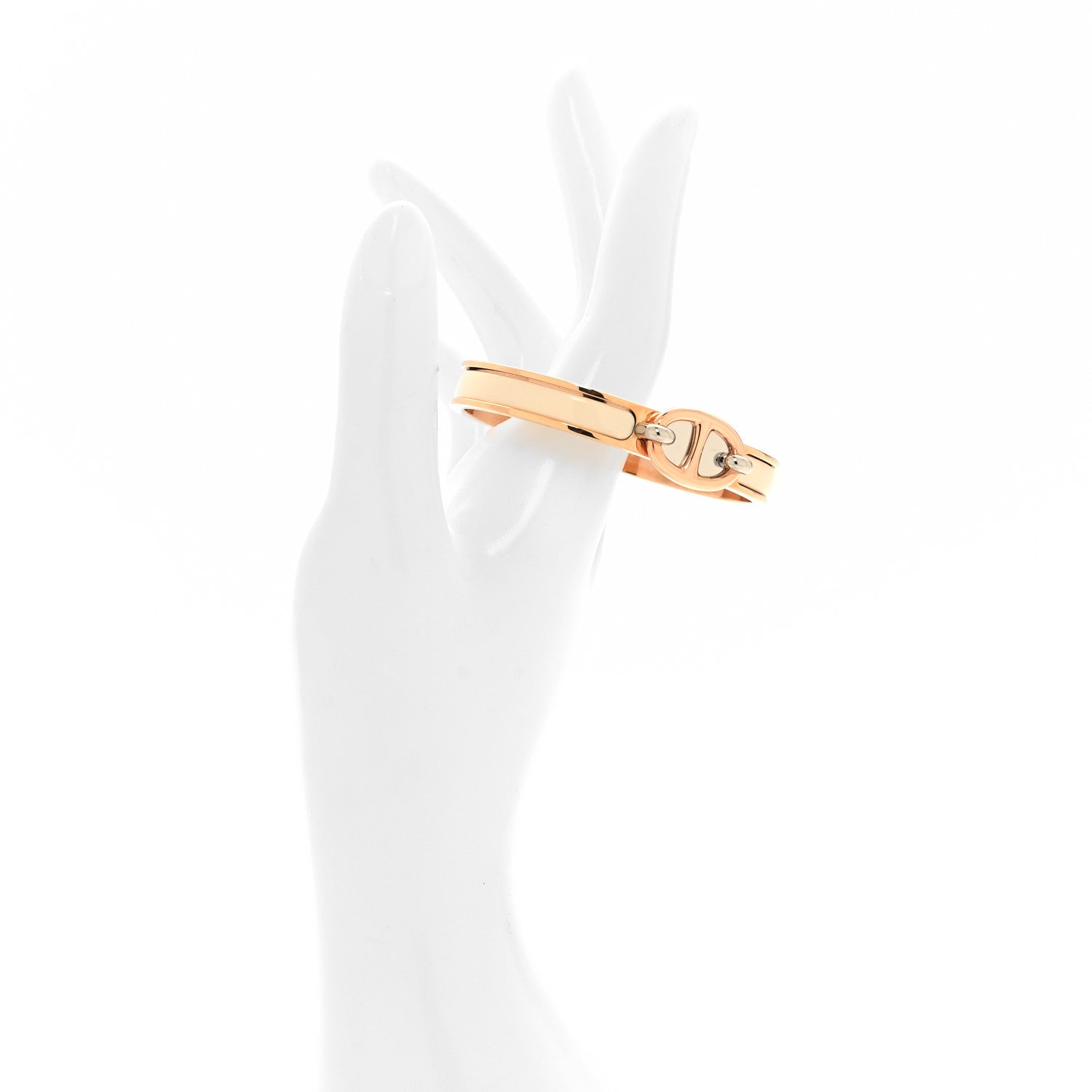 Hermes Enamel Mini Clic Chaine d'Ancre Bracelet PM Creme 2 of 4