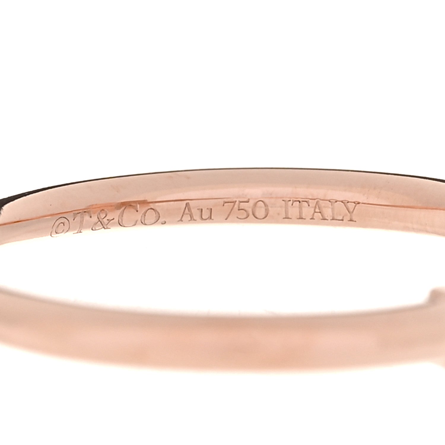 Tiffany 18K Rose Gold Diamond Mother of Pearl T Wire Ring 56 7.5 4 of 4