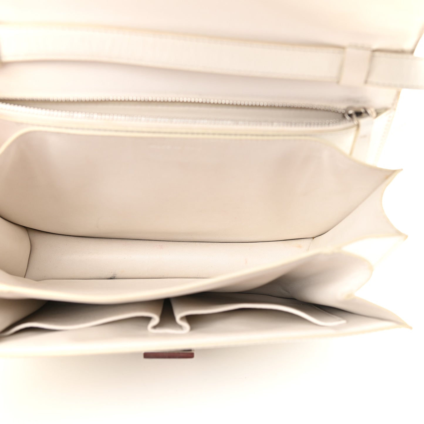 Liege Calfskin Medium Classic Box Flap Bag White