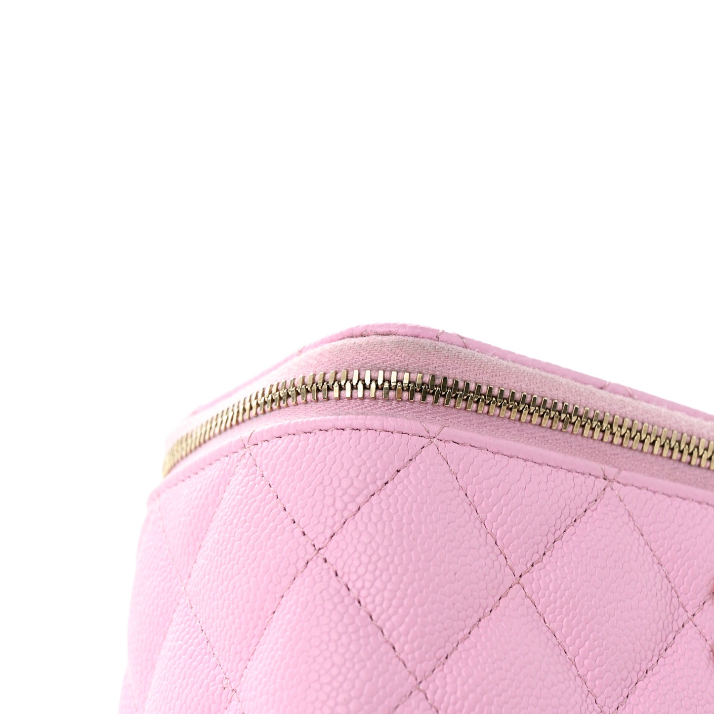 Caviar Quilted Sweetheart Vanity Case Pink