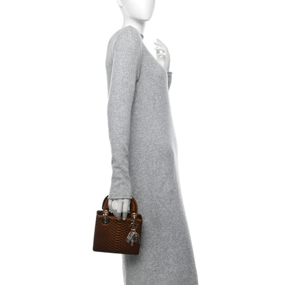 Christian Dior Metallic Snakeskin Mini Lady Dior Brown 2 of 10