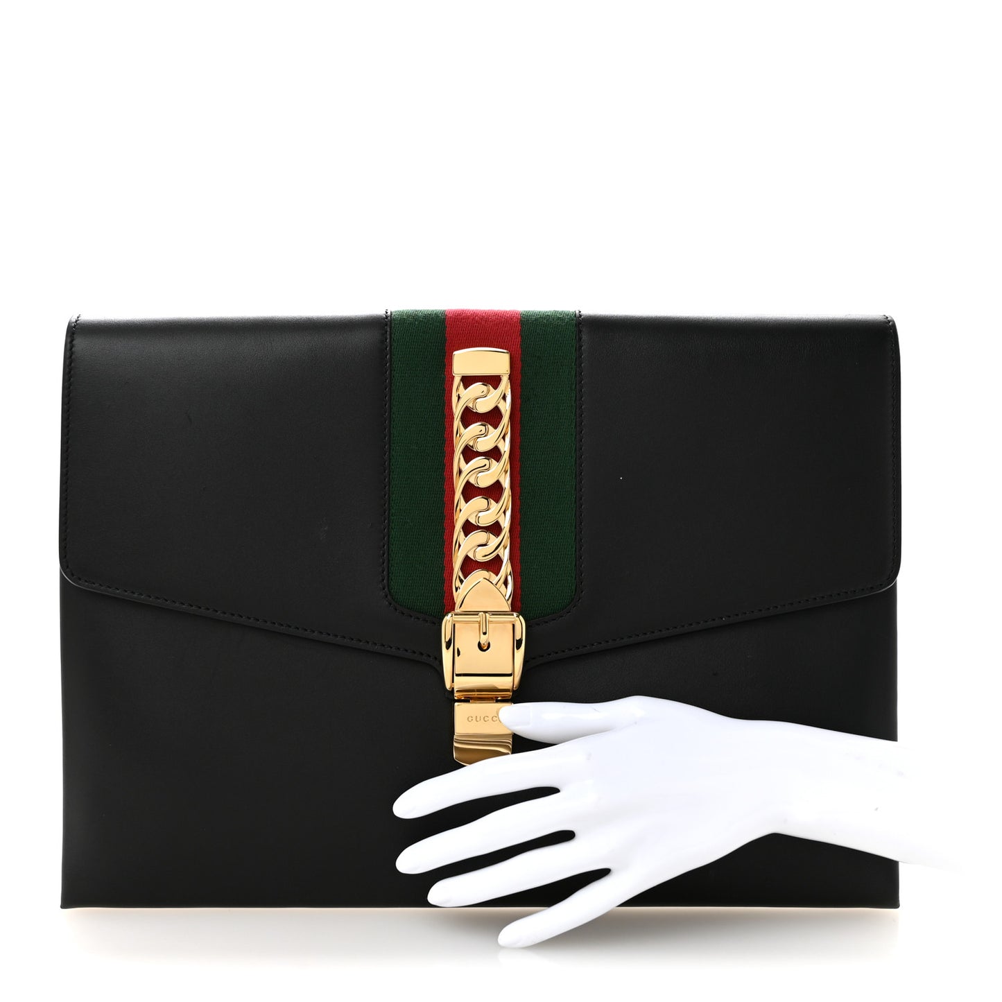Calfskin Maxi Sylvie Clutch Black