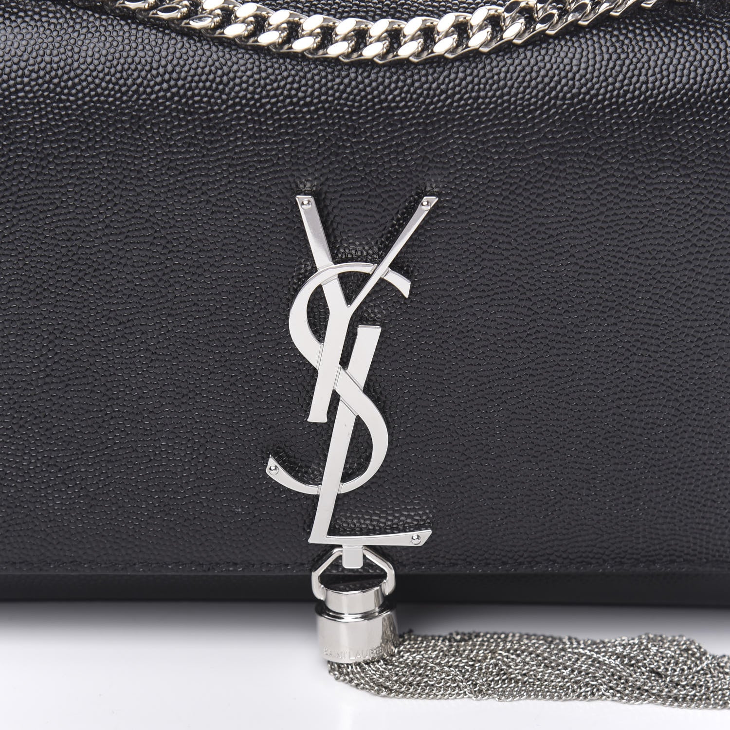 Saint Laurent Calfskin Small Classic Monogram Kate Tassel Satchel Black 9 of 9