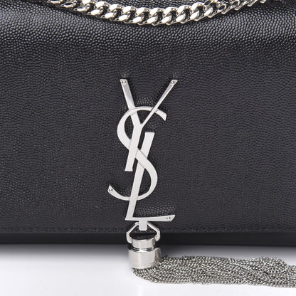 Saint Laurent Calfskin Small Classic Monogram Kate Tassel Satchel Black 9 of 9