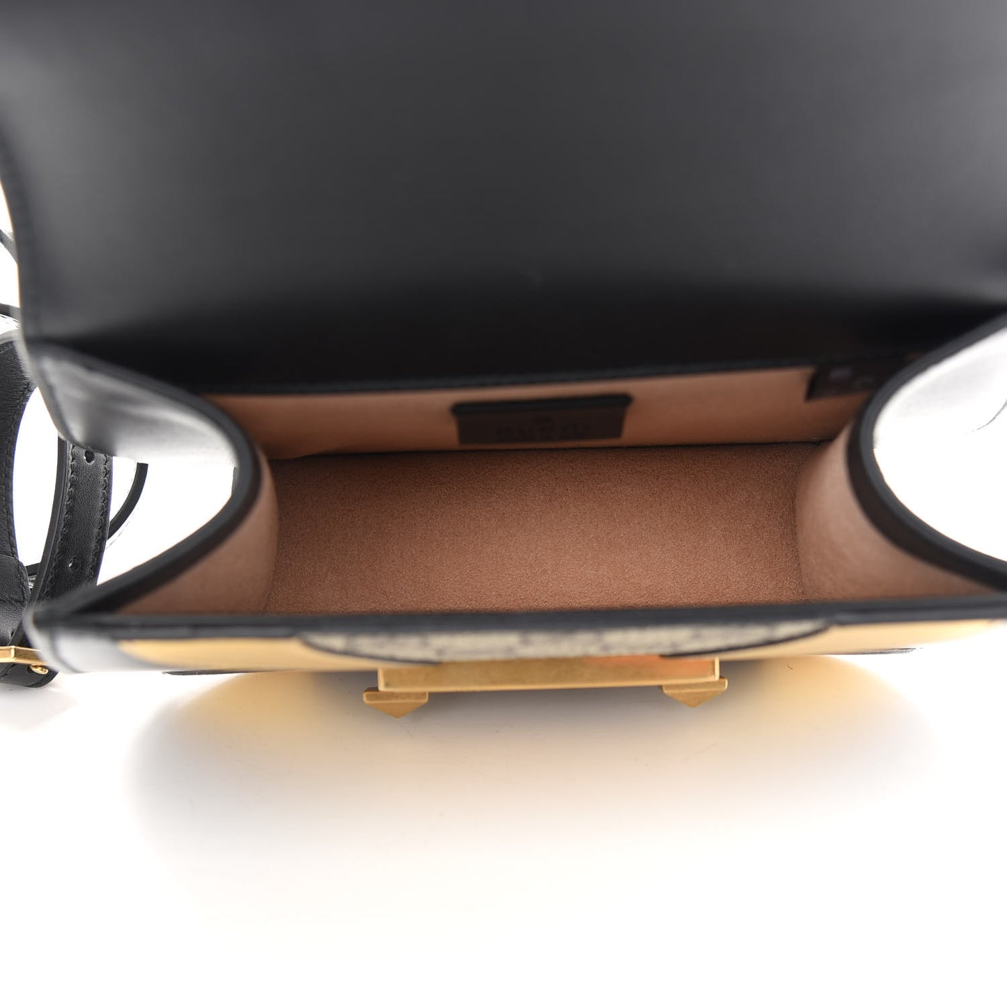 GG Supreme Monogram Small Osiride Shoulder Bag Black Gold