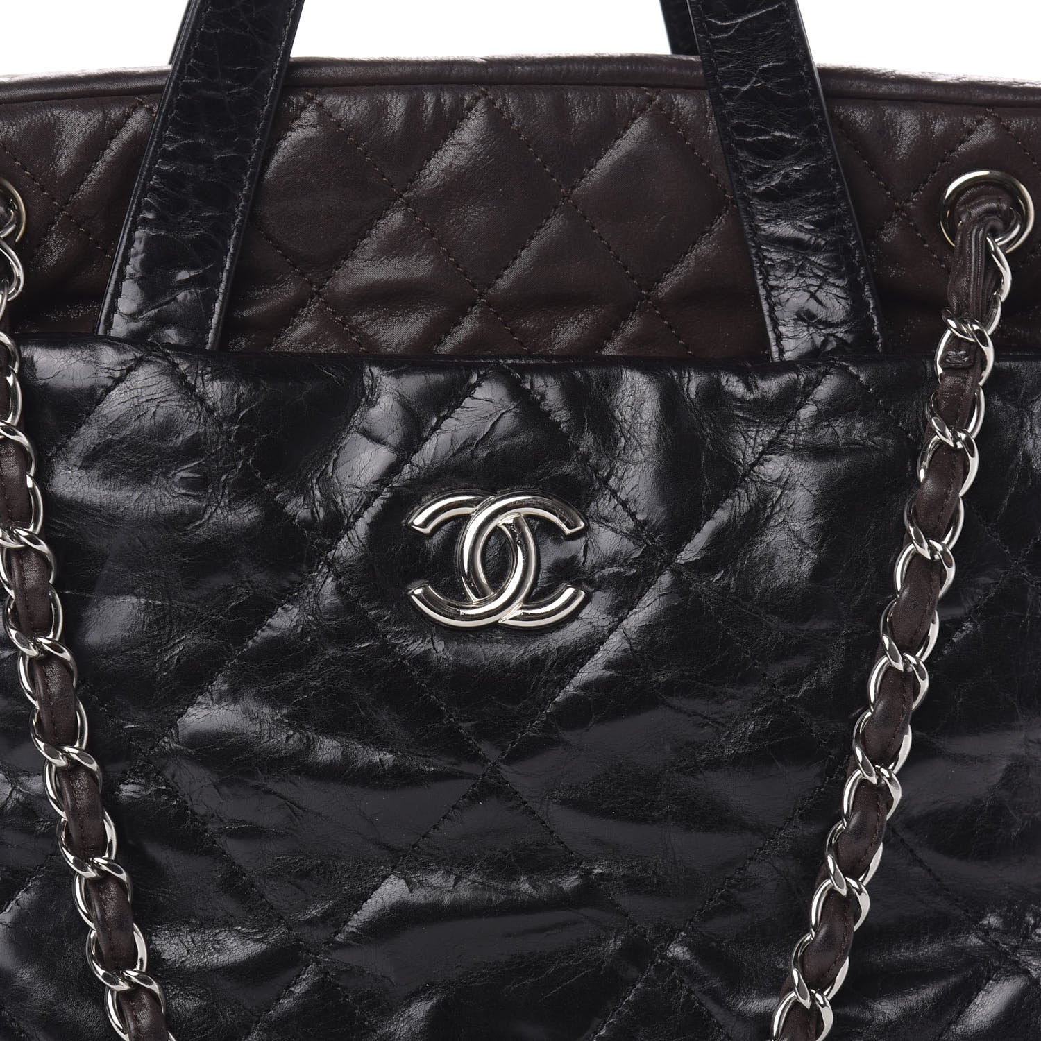 Chanel Glazed Calfskin Lambskin Portobello Tote Black 11 of 11