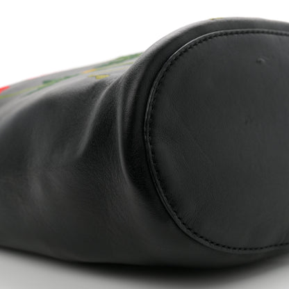 Stella McCartney Eco Alter Nappa Embroidered Flower Bucket Bag  Black 8 of 11