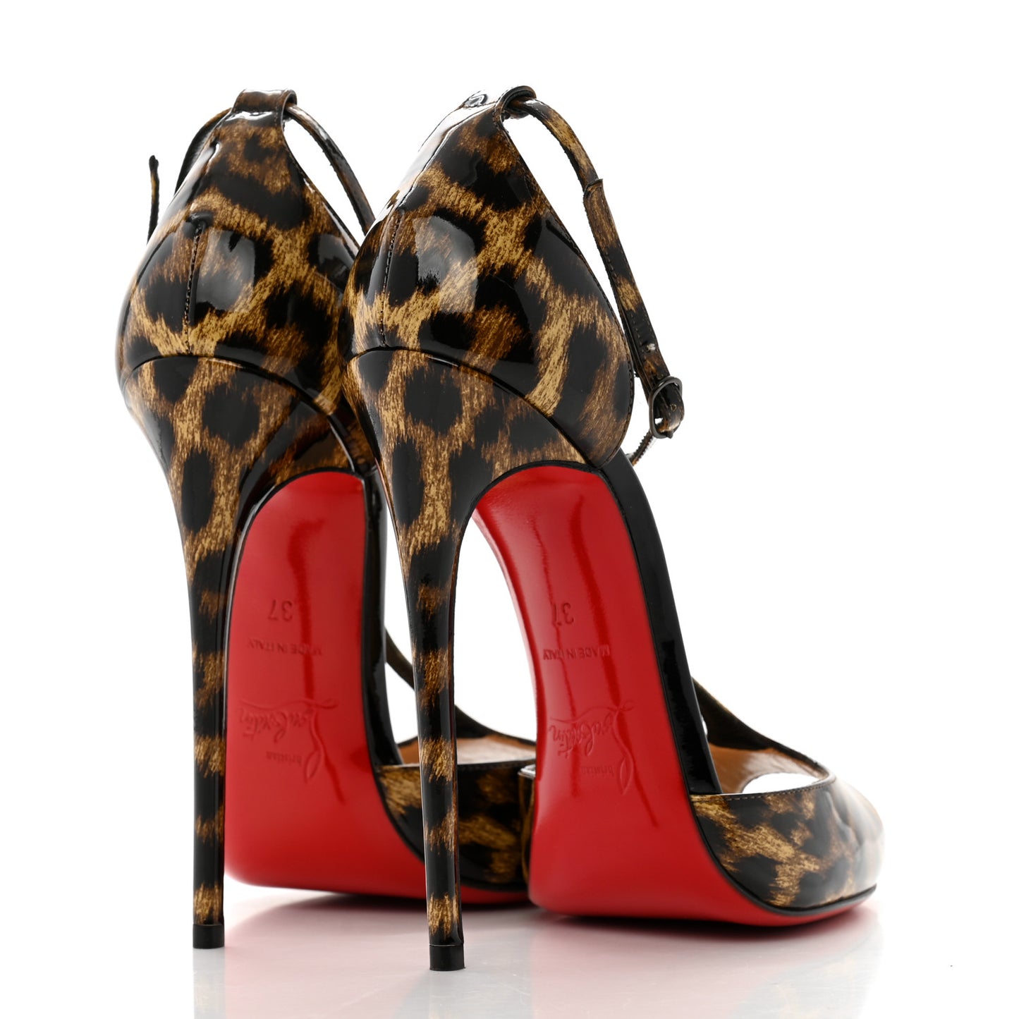 Patent Leopard Senora 130 Sandals 37 Brown Black