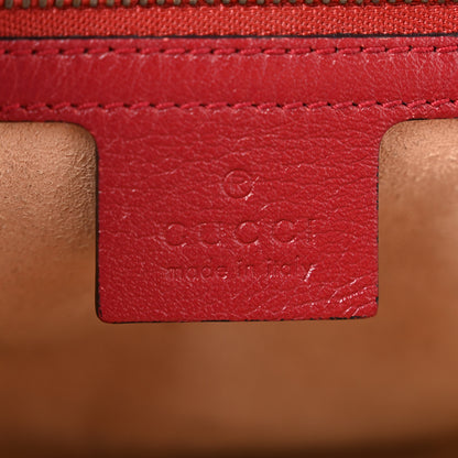 Gucci Vintage Effect Calfskin Matelasse Diagonal Small Torchon GG Marmont Shoulder Bag Black Romantic Cherry 6 of 13