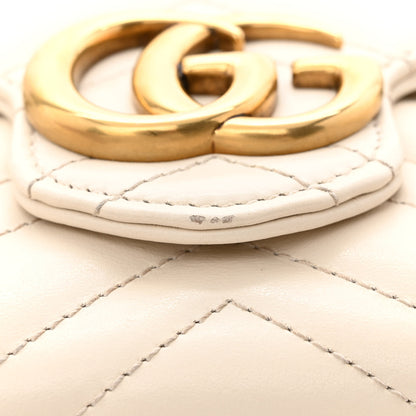 Gucci Calfskin Matelasse Mini GG Marmont Chain Wallet Mystic White 11 of 11