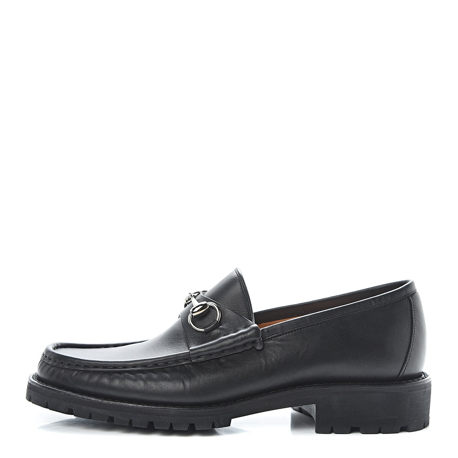 Gucci Laredo Calfskin Mens Horsebit Loafers 8.5 Black 1 of 9