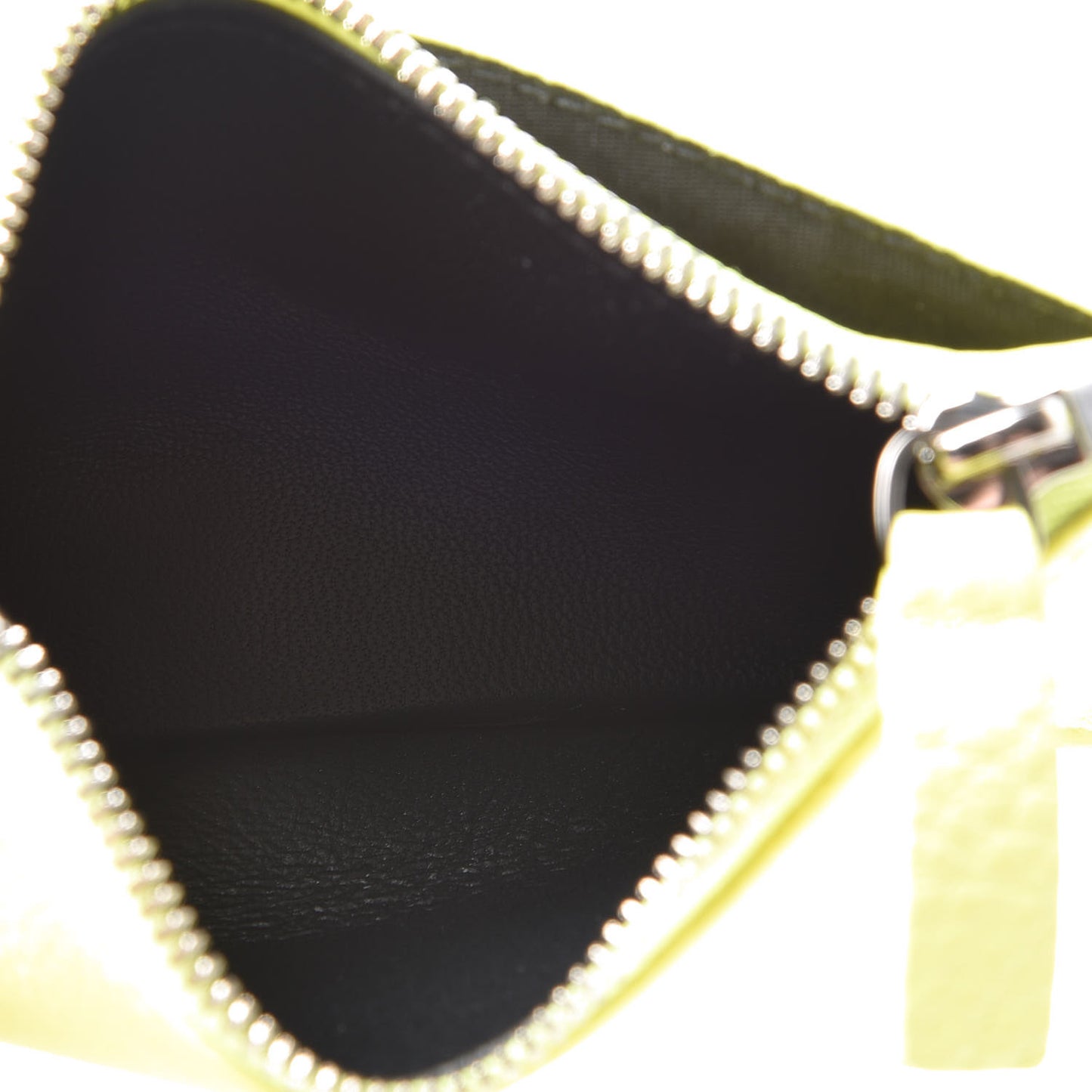 Calfskin Logo Everyday Long Coin Case Card Holder Acid Green